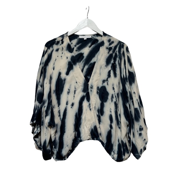 Young Fabulous & Broke Tia Tie Dye Cross Front Kimono Sleeve Crop Blouse Medium - Picture 1 of 5